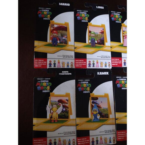 2023 Mario Jakk's 1" Figure Complete Set of 6 Super Mario Brothers Movie New - Picture 5 of 6